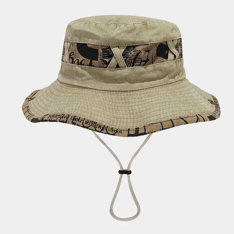 Spring Summer Cotton Letter Embroidery Pattern Bucket Hat Fisherman Hat Outdoor Travel Sun Cap For Men And Women 153