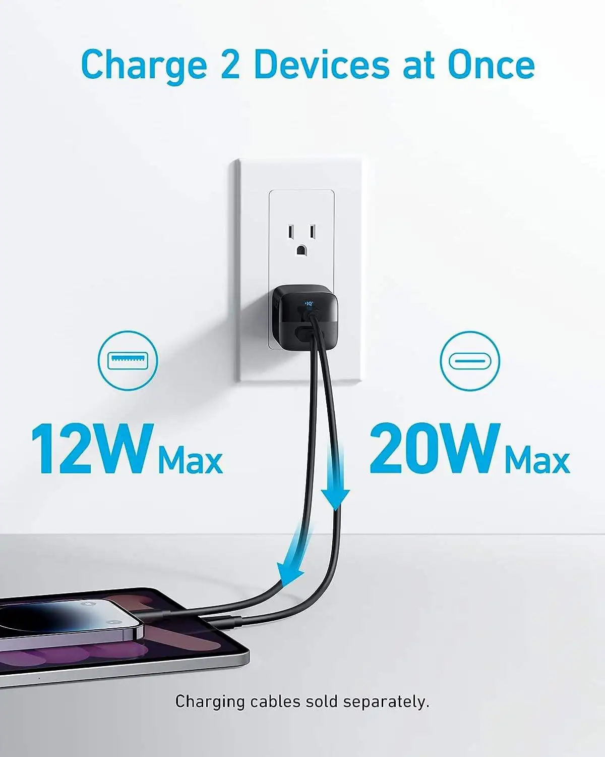 Anker 33w charger 323 USB C A Fast Charging PIQ 3.0 Foldable PPS Compact foldable charger for iPhone and Galaxy Andriod Phones