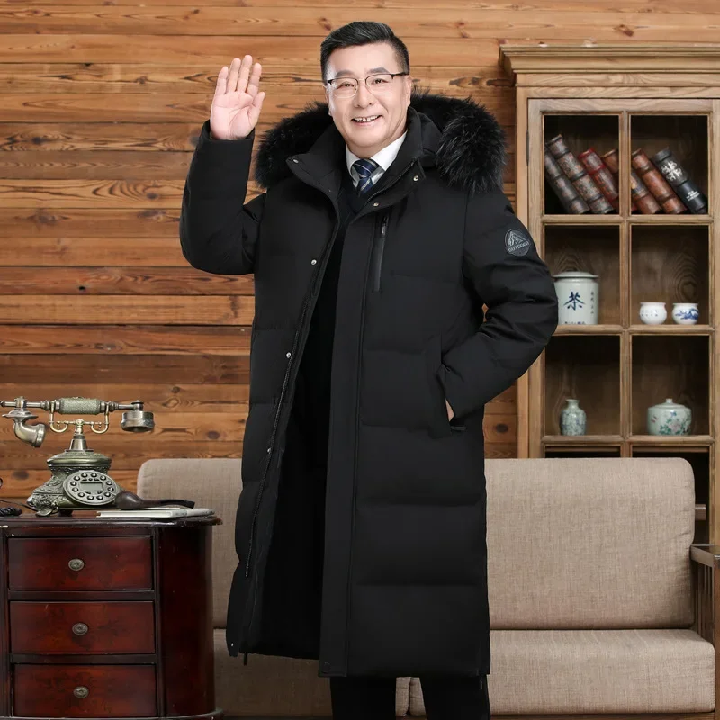 كندا موضة الشتاء سترة رجل أسفل معاطف سترة سميكة الرجال الأبيض أوزة أسفل السترات الفراء طوق مقنعين اضافية طويلة الحشو HWY291 #4