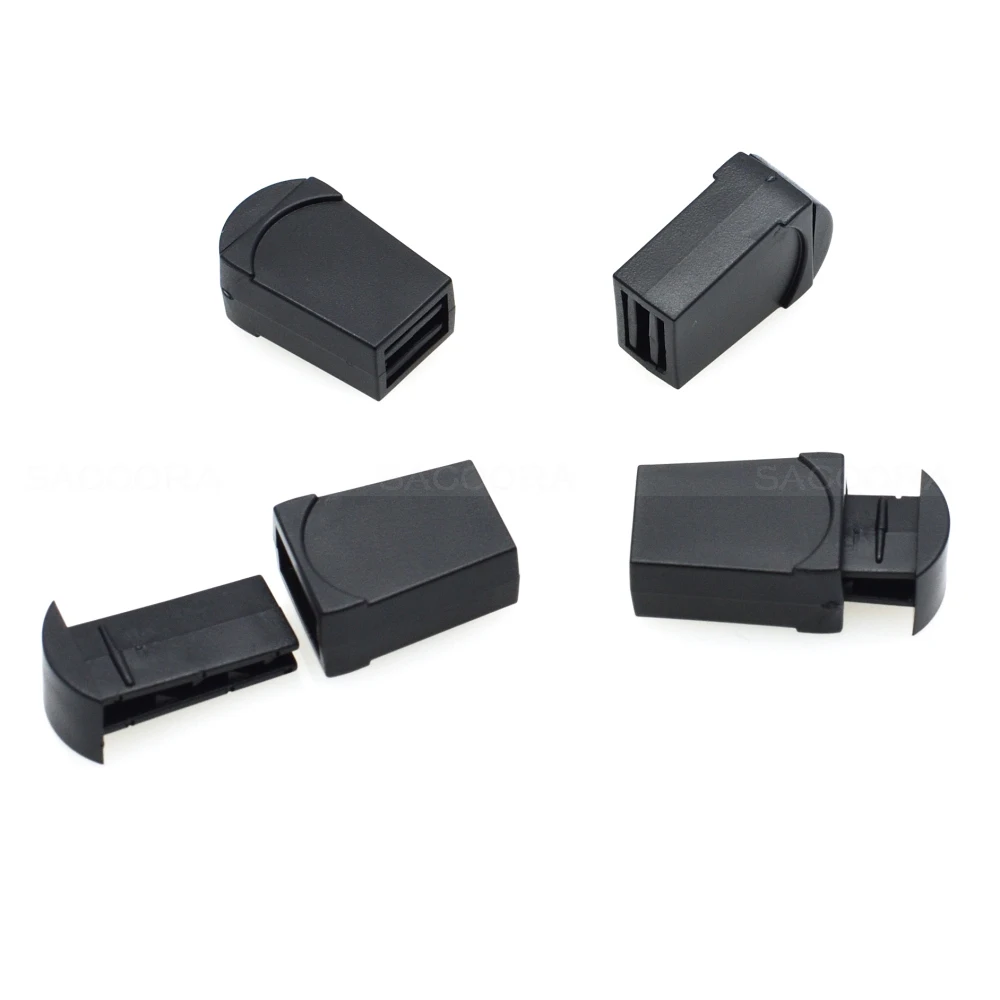 10 adet/paket klipler halat toka fermuar çeker kordon biter Paracord için kilit/giyim/sırt çantası siyah