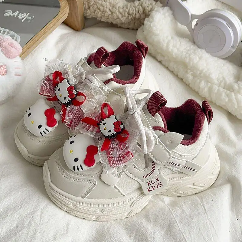 سانريو مرحبا كيتي الأطفال الشتاء أحذية رياضية طفل فتاة أحذية الرضع أحذية الفتيات الأطفال عارضة أحذية رياضية احذية الجري #5