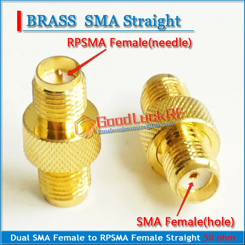 1X Stuks Sma Vrouwelijke Naar RP-SMA Rpsma Rp Sma Vrouwelijke Plug Extender Disc Vergulde Messing Rechte Coax Rf Connector adapters