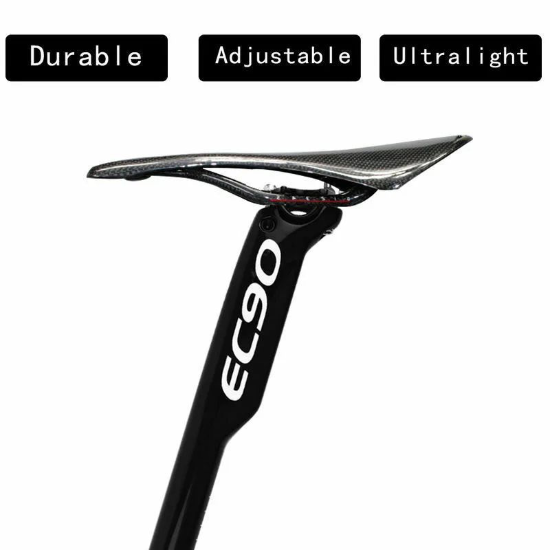 EC90 Full Carbon MTB Bicycle Seatpost Mountain Road Bike Carbon Fiber Seat Tube 27.2/30.8/31.6*350/400mm Cycling Seatposts Clamp