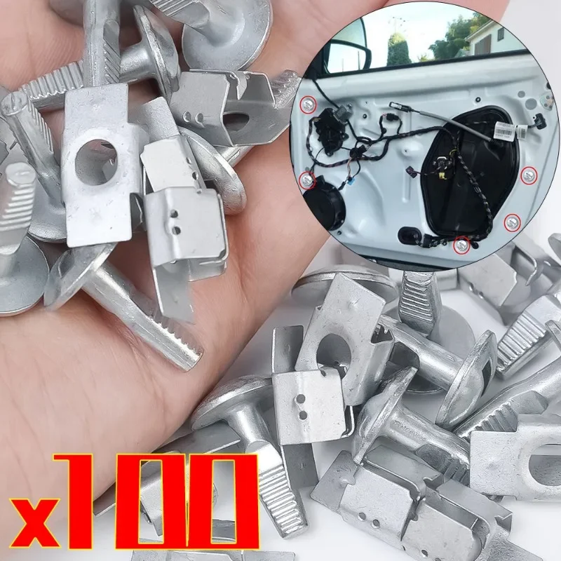 100~10PCS Car Engine clamp buckle Undertray Fixed cover Screws Bolts Suitable for Peugeot 206 207 407 aluminum nail holder Set