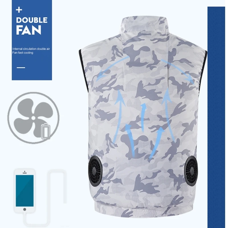 Unisex Koelventilator Vest Mannen Airconditioning Kleding Vrouwen Cooling Vest Bescherming Cool Vest Voor Outdoor Warm Weer