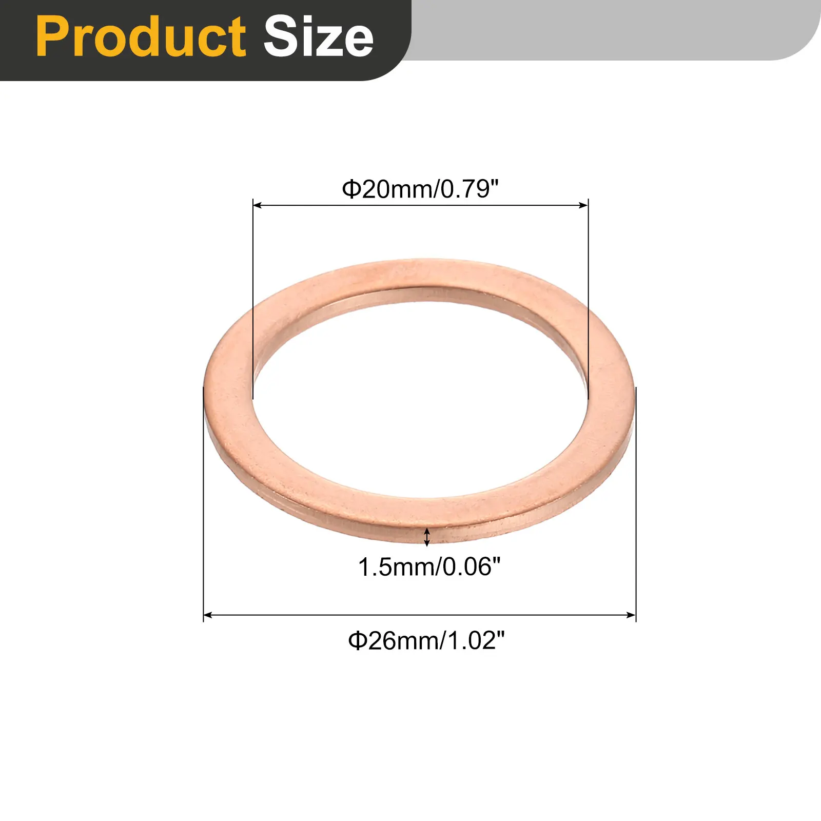 4-36 Pcs Copper Spring Lock Washer Flat Washer Copper Ring Washers Metal Sealing Gasket Ring Resistant Lock M4/5/6/8/10/12/14/27
