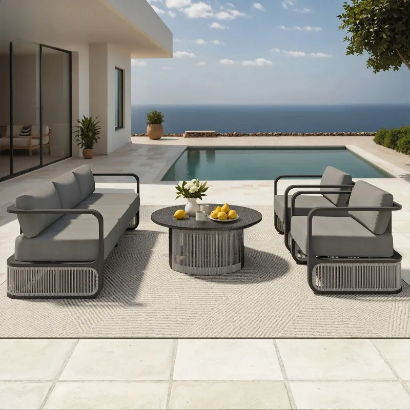 Villa garden furniture designer rattan chair hotel B & B overhead floor terrace sofa combination