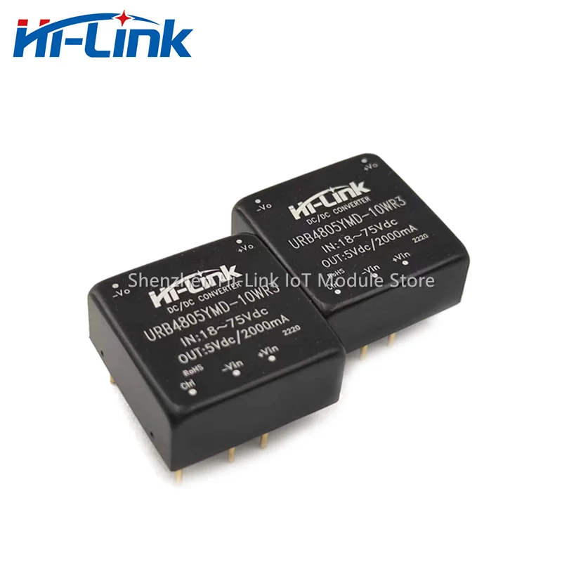 Hi-Link 48V untuk 5V 2A 10W DC DC modul daya URB4805YMD-10WR3 18-75V Input 1500Vdc isolasi DC ke DC Mini Transformer daya