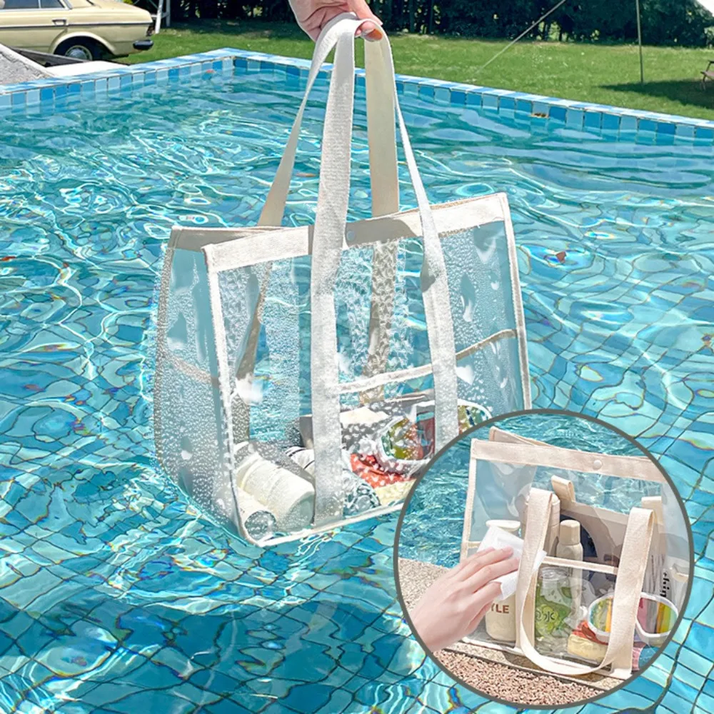 

PVC Transparent Makeup Bag Large Capacity Cosmetic Bag Swimming Storage Bag Waterproof Beach Organizer Beach Handbag Fitness