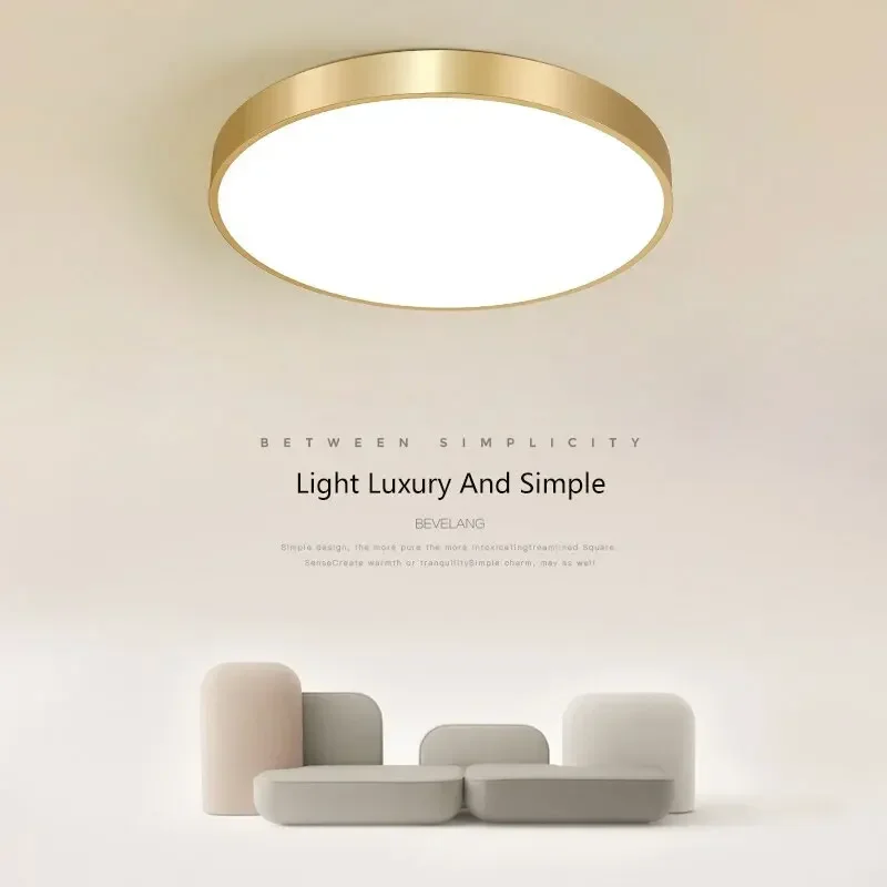 110V Modern LED Corridor Ceiling Light Lamps Simple Golden Round for Living Dining Room Bedroom Aisle Balcony Lighting Fixtures