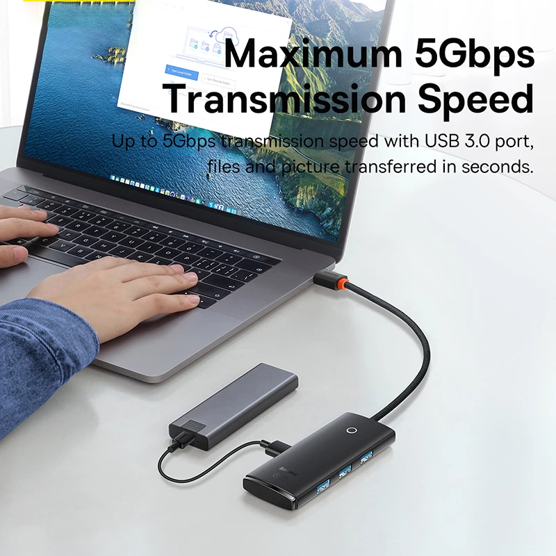 Baseus USB HUB 4 in 1 USB C HUB USB Type C to Multi USB 3.0 Adapter for MacBook Pro Air Huawei Mate 30 USB-C 3.0 Splitter