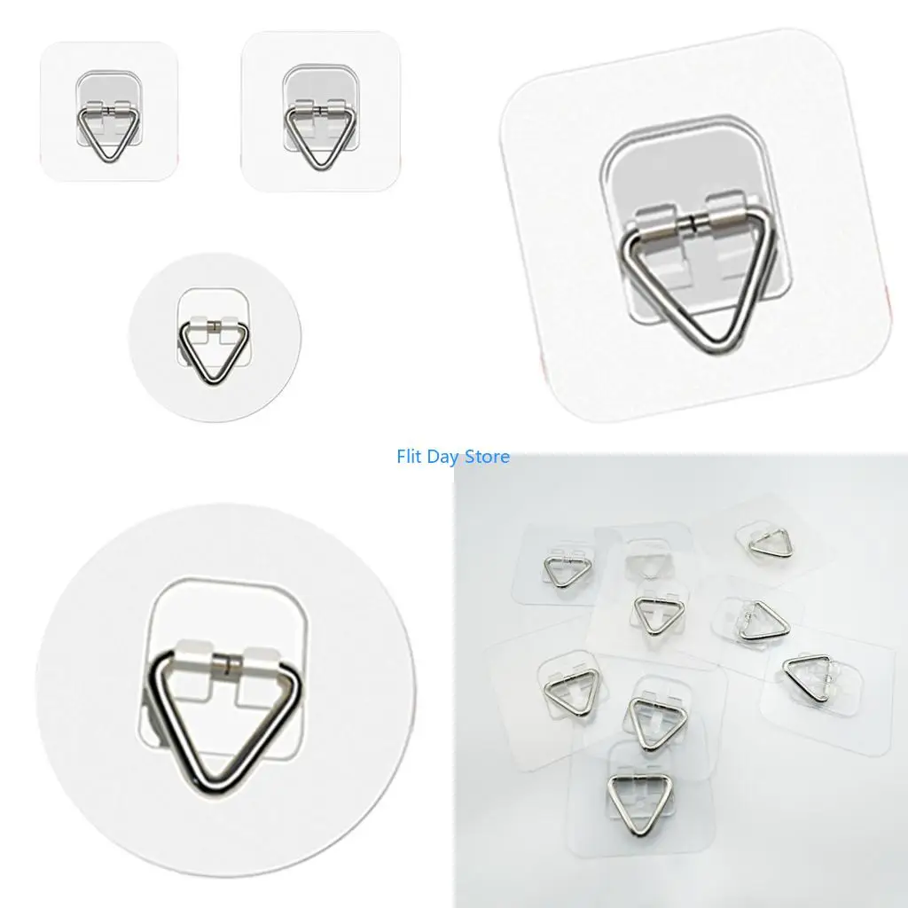 F92C 20Pcs Plastic Wall Hooks Invisible Adhesive Plate Hangers Portable Wall Dish Hanging Hooks For Photo Frames Paintings