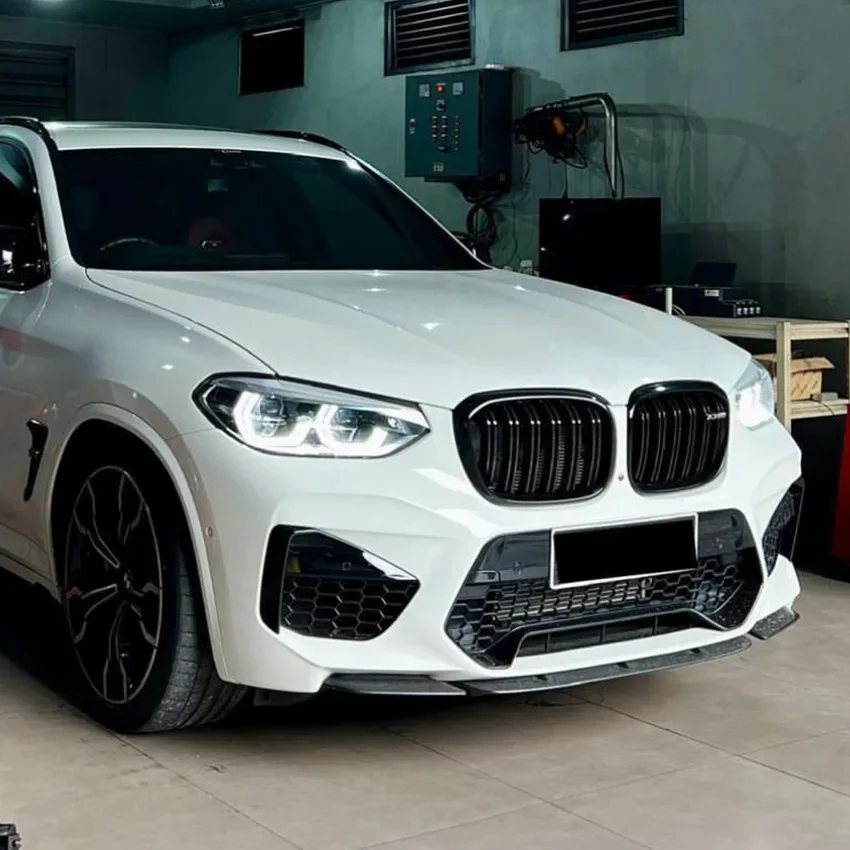 For BMW X3M F97 X4M F98 Pre-LCI M Competition Sport 2019-2021 Car Front Bumper Separator Bumper Lip Body Kit Duck Lip Separator