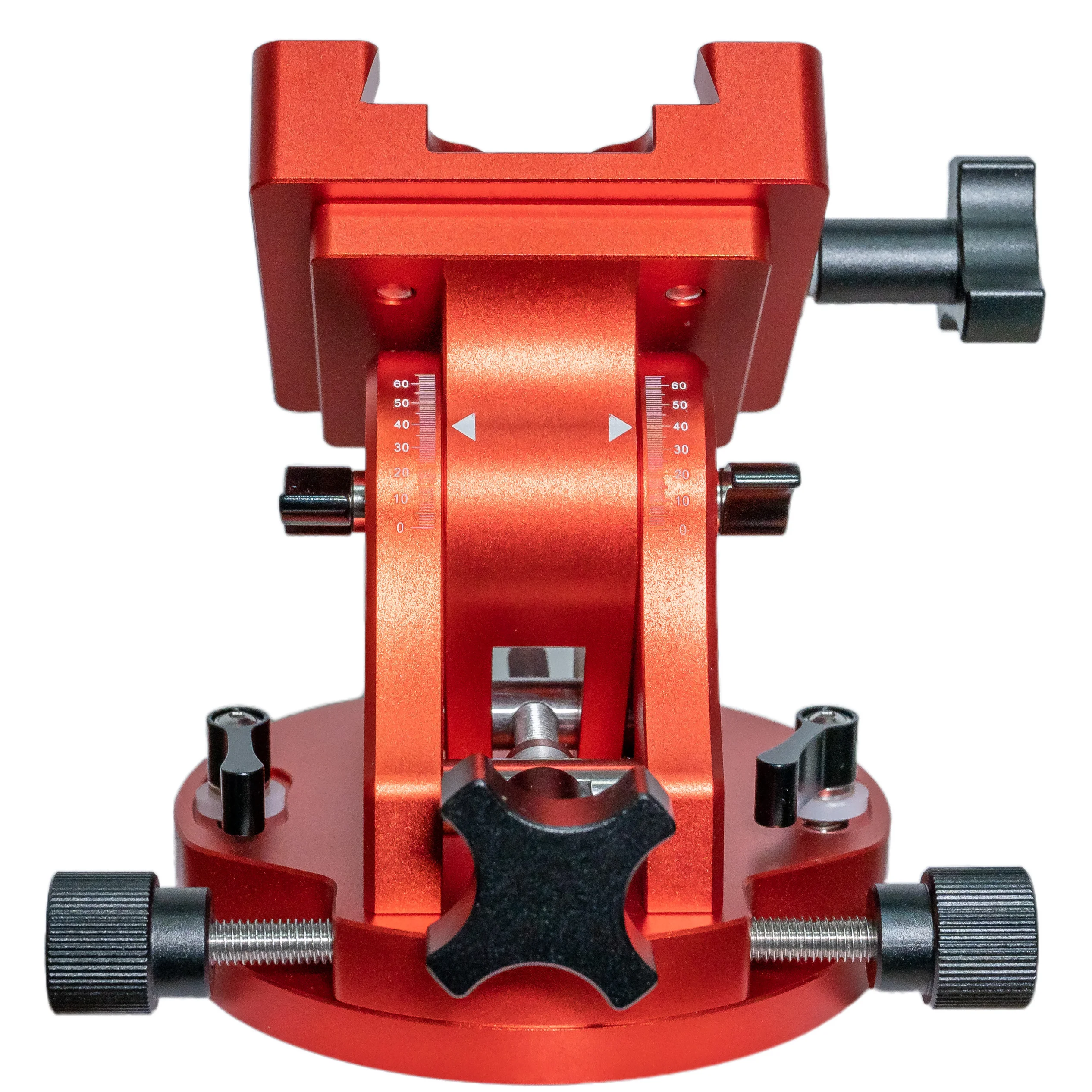 Base di montaggio equatoriale con regolazione della latitudine: elevata capacità di carico (39 kg), slot a coda di rondine, design anti-distacco