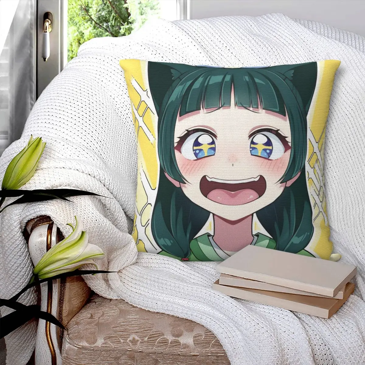 Maomao The Apothecary Diaries Pillowcase Printing Polyester Cushion Cover Decorations Pillow Case Cover Home Wholesale 45X45cm