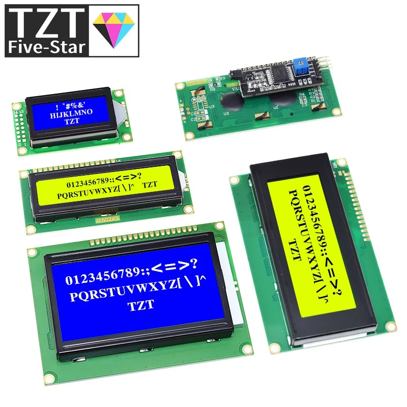 TZT LCD Module For Arduino LCD0802 LCD1602 LCD2004 LCD12864 LCD Character UNO R3 Mega2560 Display PCF8574T IIC I2C Interface