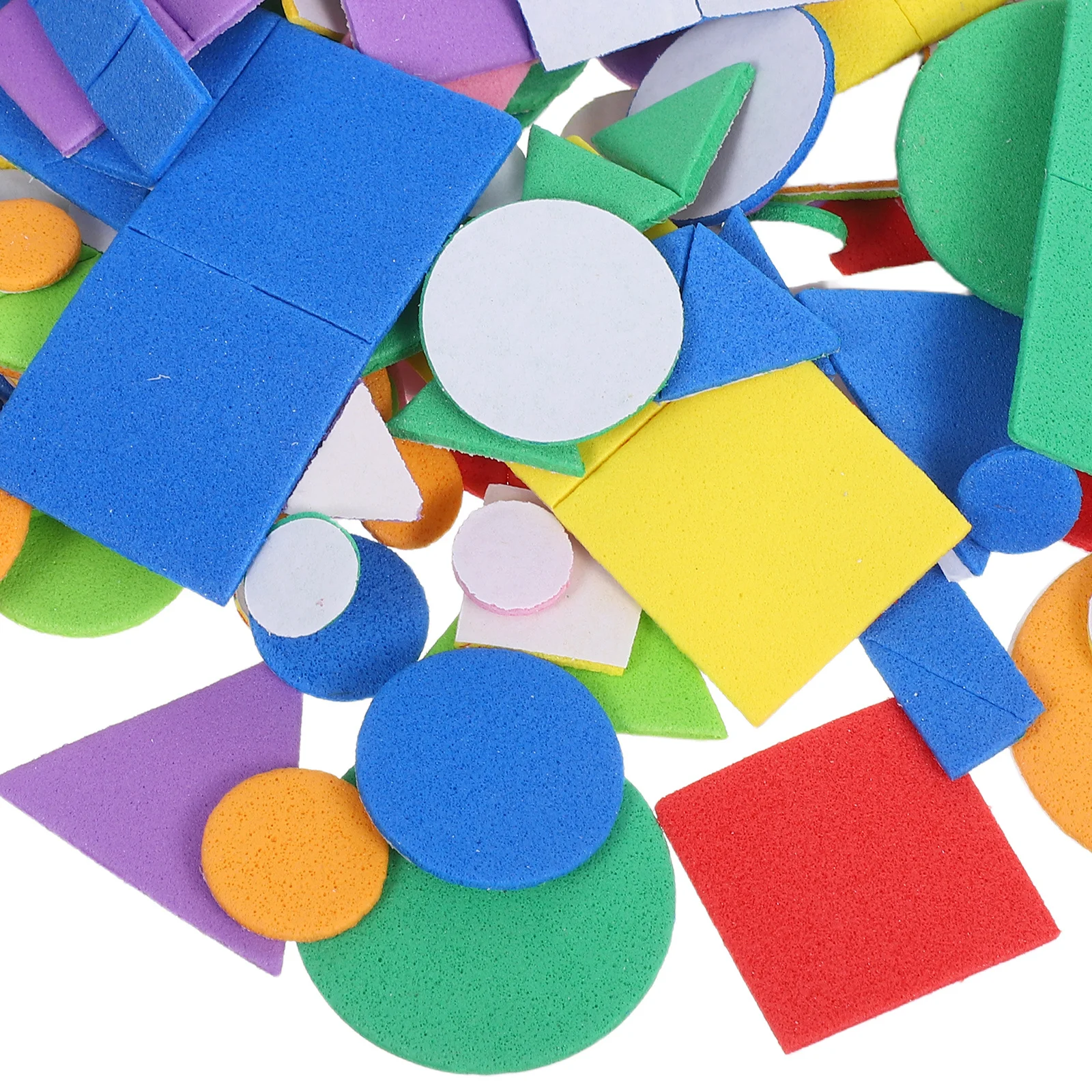 960 قطعة من ملصقات على شكل إسفنجية للكتل الهندسية الملونة ذاتية اللصق لوازم وتعلم الحرف اليدوية في مرحلة ما قبل المدرسة