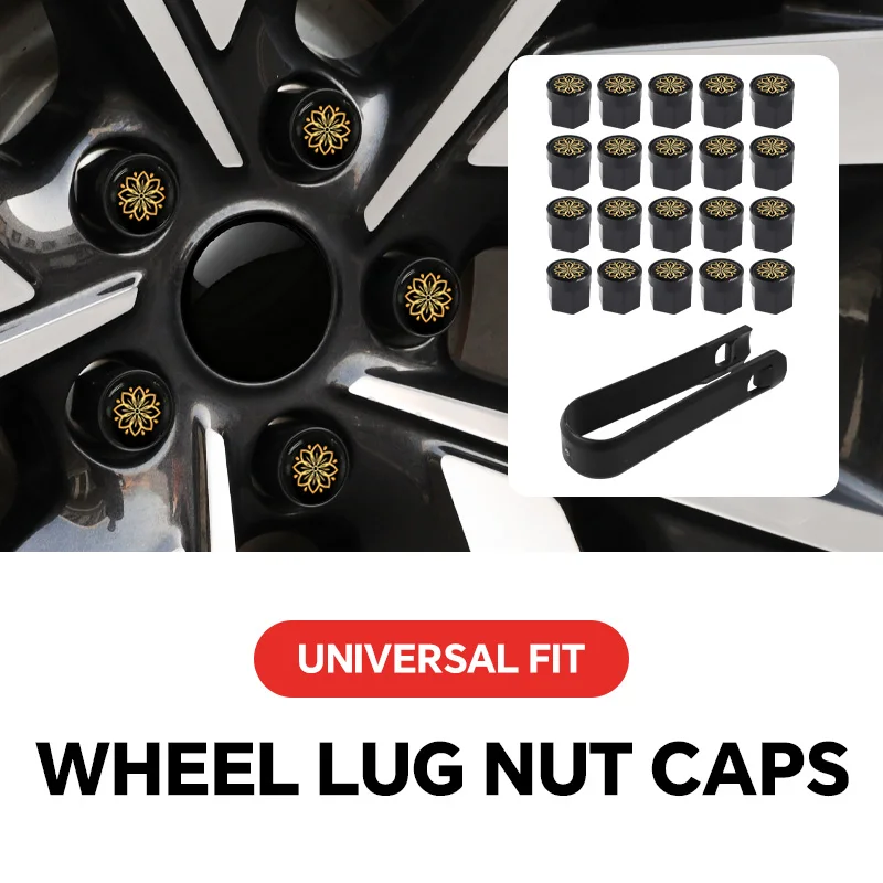 

For Dacia Spring Duster Logan Sandero Dokker Striker Jogger Caps 20Pcs Car Wheel Caps Bolts For Wheel Bolts Cap Tire Nut Caps