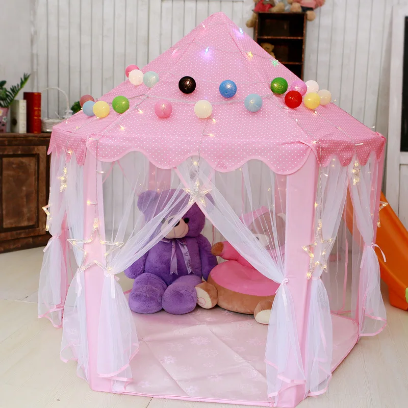 Anti-Mosquito Baby kid toy Tent Portable Folding Prince Princess Tent Kid Gift Child Castle Play House Wigwam Beach Zipper tent