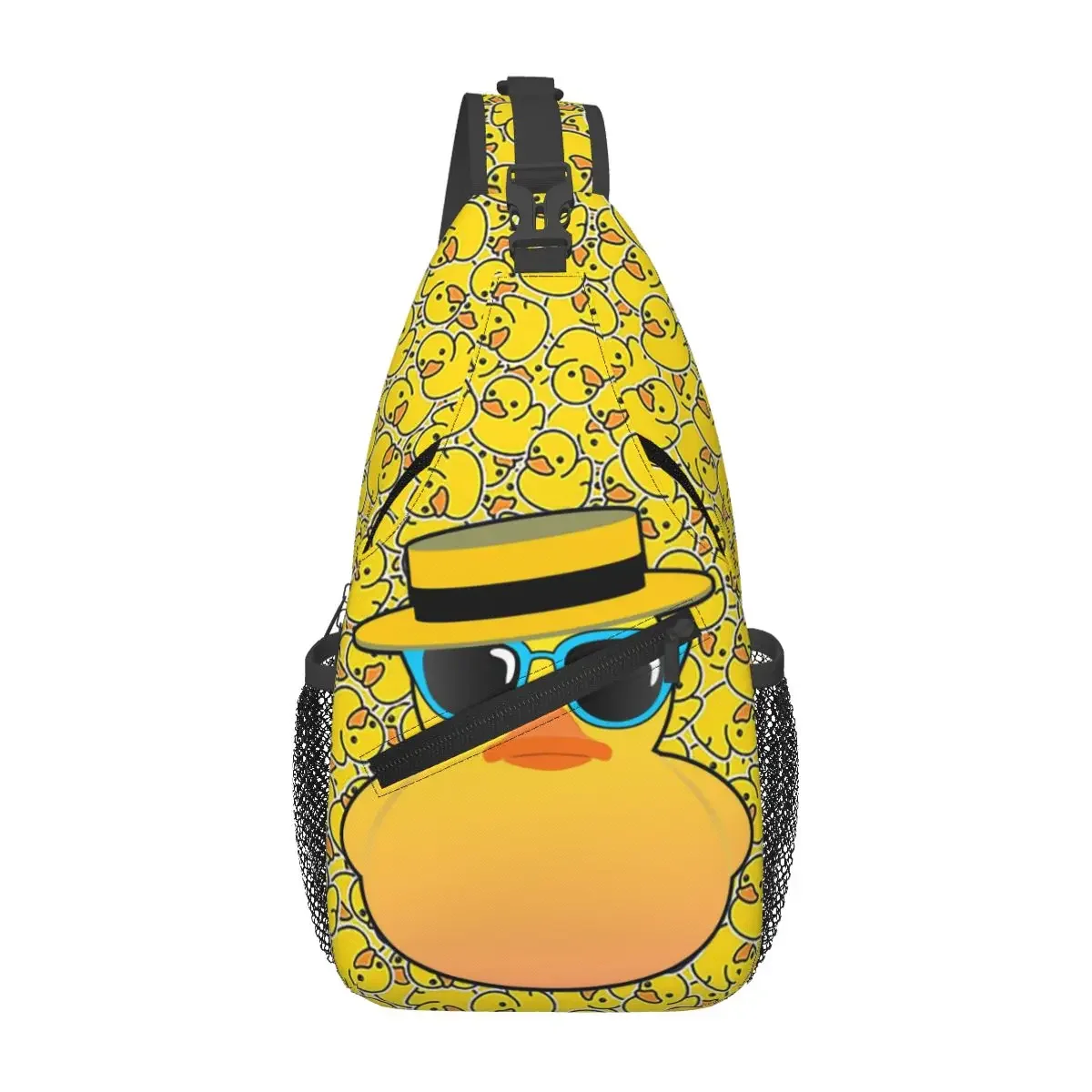 Rubber Duck Ducky Wearing Boater Hat And Sunglasses Sling Backpack Sling Bag Chest Bag Daypack Crossbody Backpack Shoulder Bag