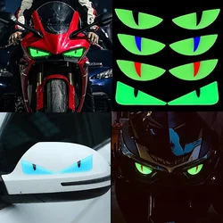 1 Pair New Motorcycle Headlight Luminous Stickers Devil Eye Dazzle Colour 3D Decals Motorbike Body Waterproof Decoration Sticker