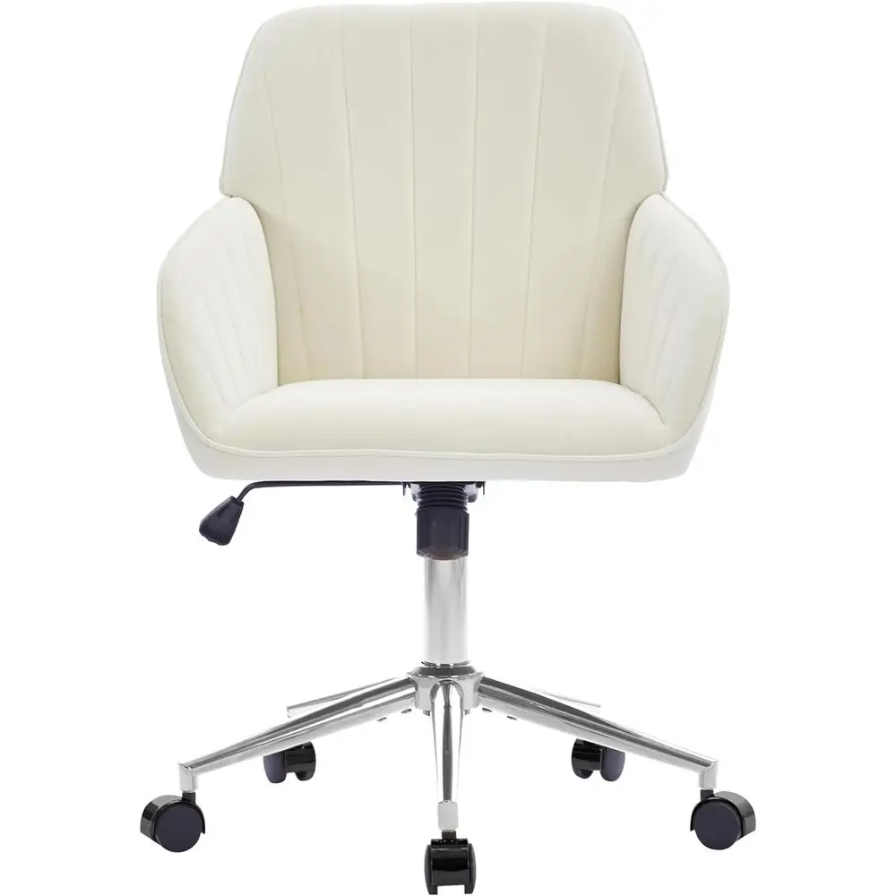 

Velvet Oice Desk Chair with Wheels and Silver Base,ern Height Adjustable 360 Degree Swivel Upholstered Vanity Chairs with Arms