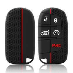 Silicone Key FOB Case Holder Cover for Jeep Cherokee Compass Commander Renegade Chrysler for Dodge Challenger Journey Charger