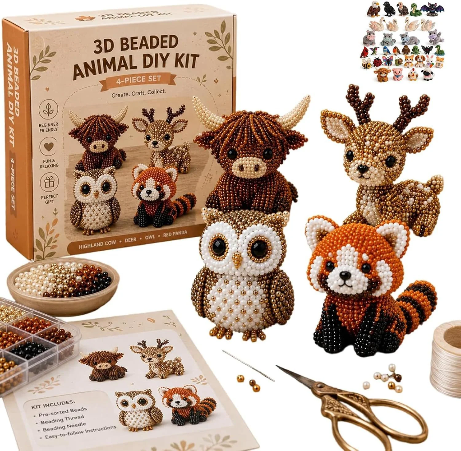 Jewelry Making Adults - DIY-kraalset voor volwassenen, schattige dieren, handgemaakt,