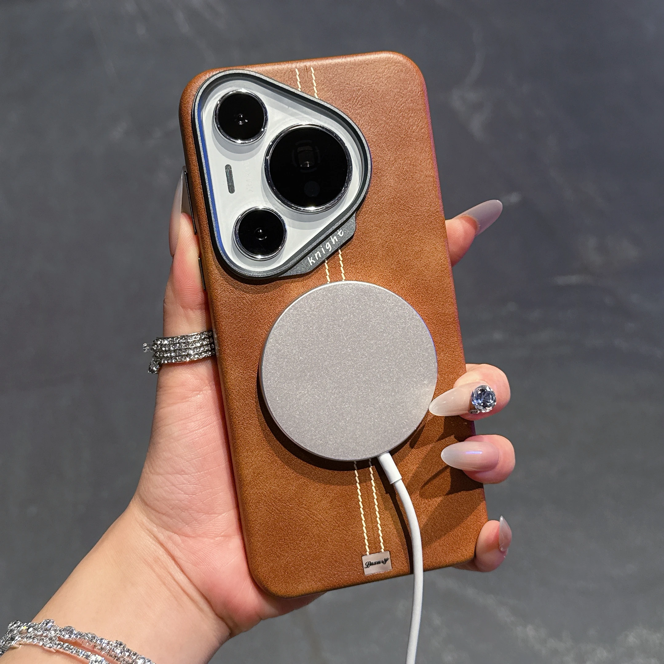 حافظة هاتف جلدية فاخرة للأعمال لهاتف هواوي بورا 70 برو P70 فائقة الصدمات مانعة للانزلاق لهاتف Magsafe غطاء خلفي Funda #5