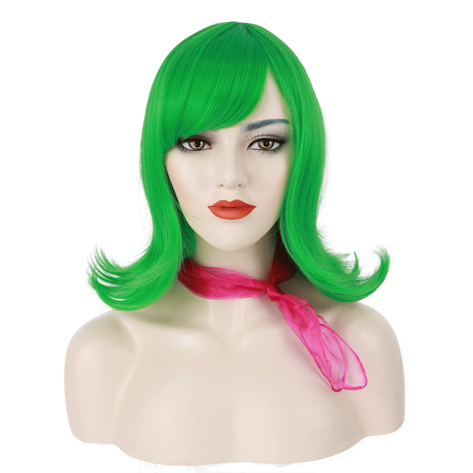 Sadness Blue Bob Wig and Black Glasses Disgust Wig Joy Wig Synthetic Anime WIgs for Women's Costume Cosplay Halloween Party Use
