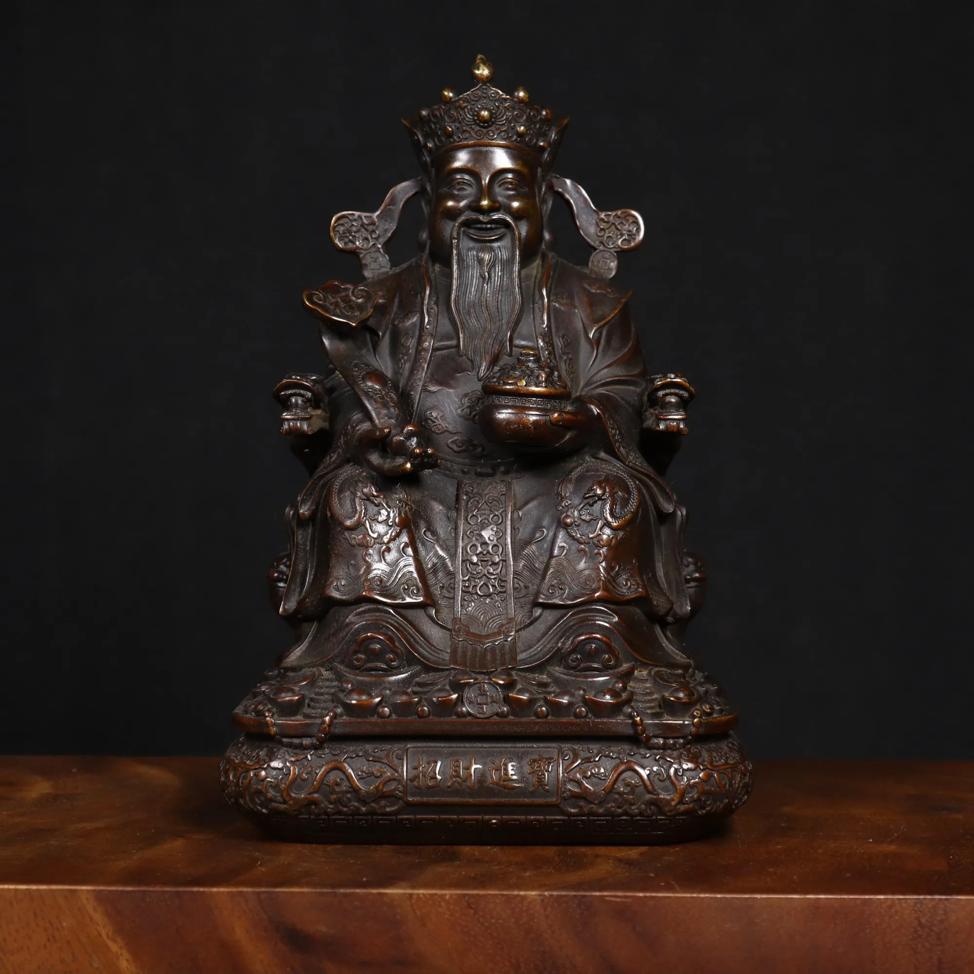Double Dragon Brass Incense Burner - Elegant Home Decor Craft Sculpture for Entryway, Tea Table & Living Room