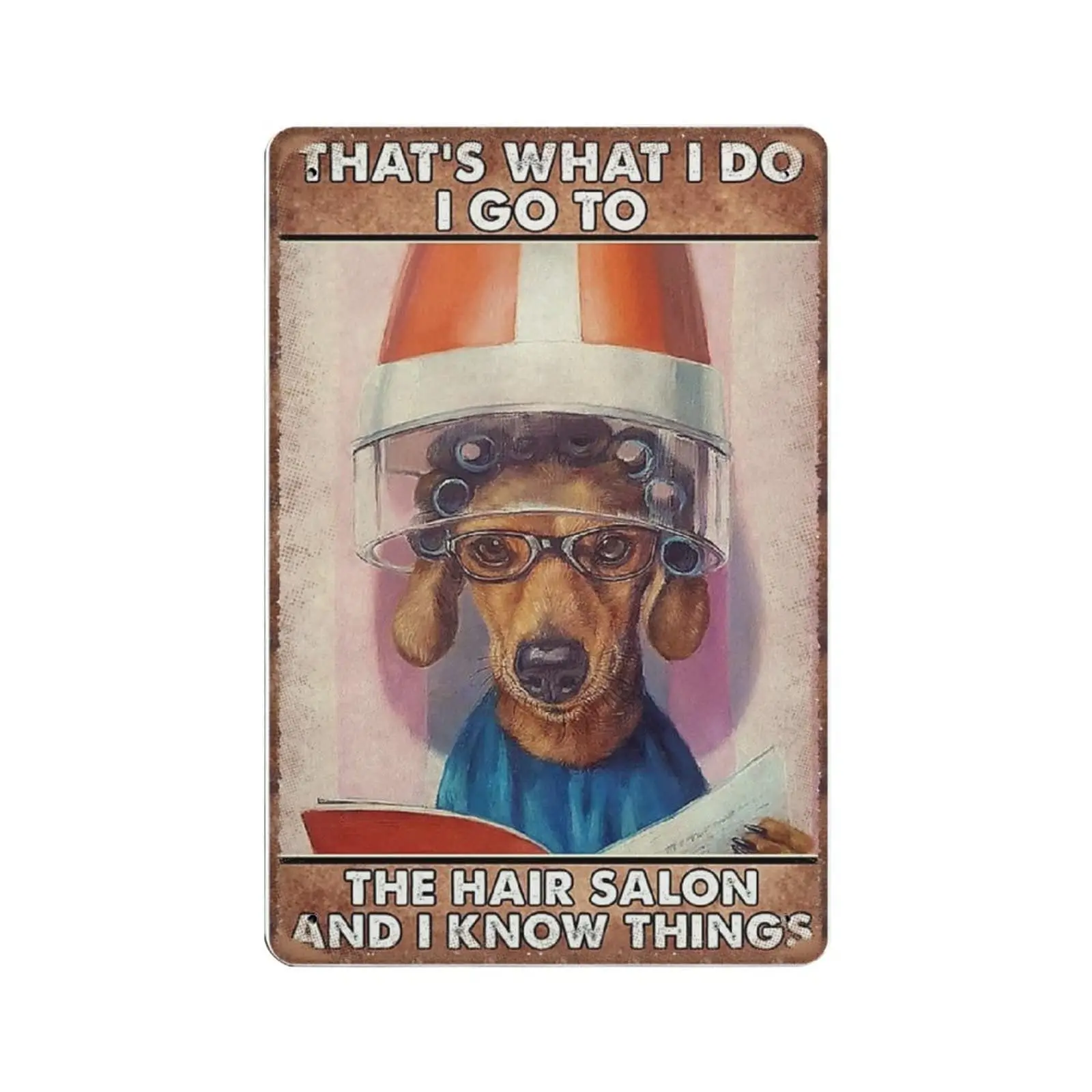 Dog Salon Vintage metal Plaque That'S What I Do I Go To The Hair Salon And I Know Things Home Cafe Barber Shop Bar Club Wall
