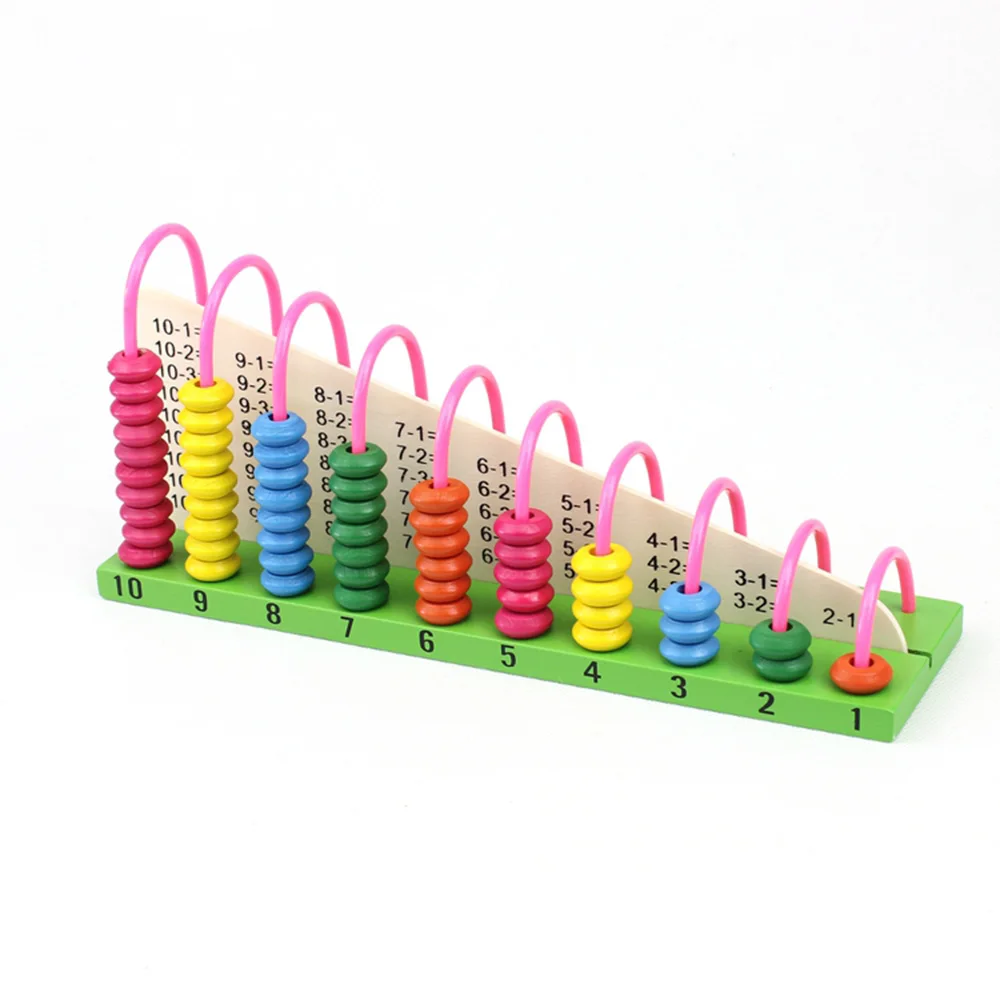 Multi-function Wooden Math Toys Chinese Abacus Colorful Counting Beads Calculation Frame Children M