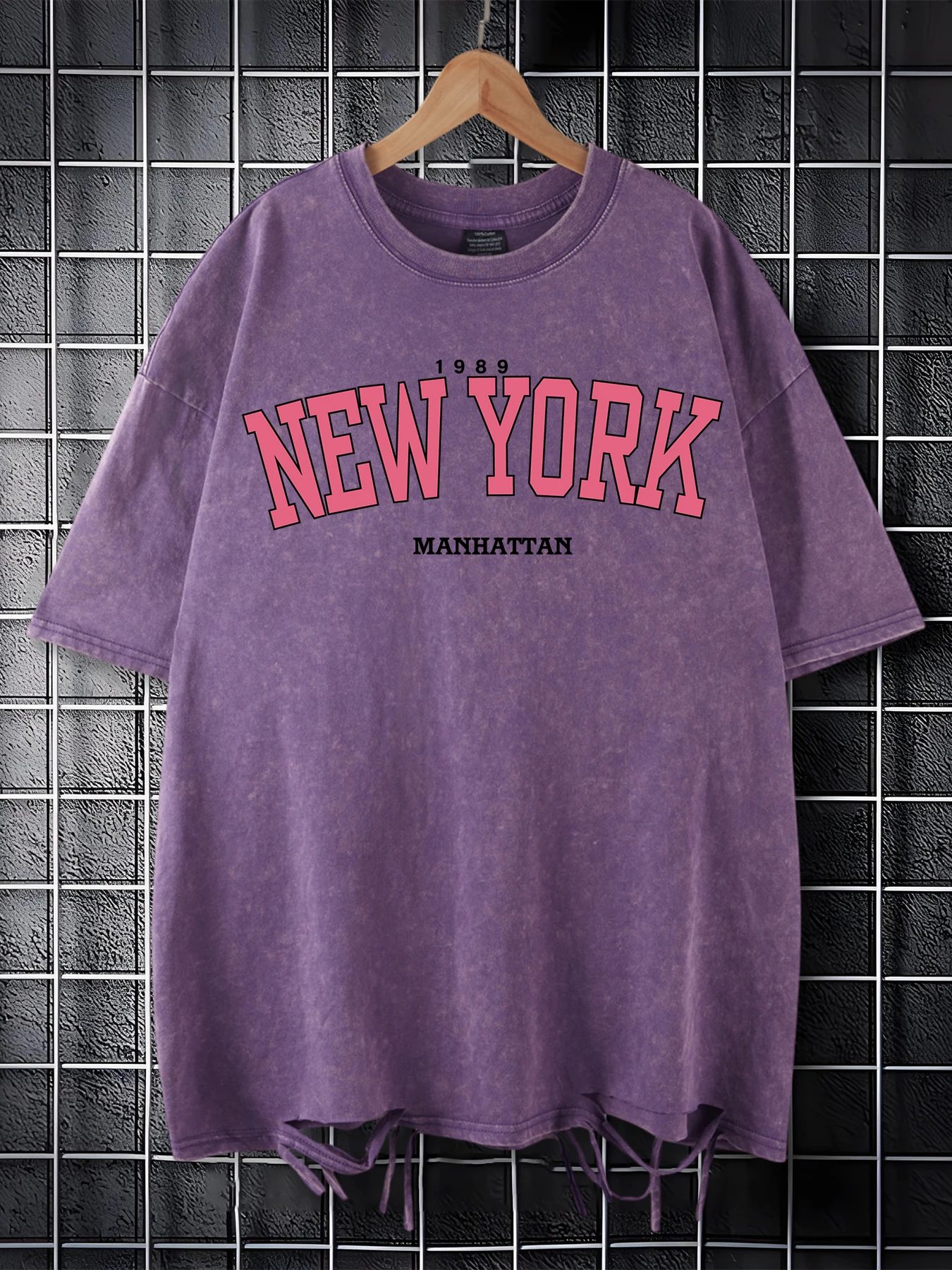 

Нью-Йоркские футболки с потертыми отверстиями, мужские летние хлопковые футболки большого размера, универсальная винтажная повседневная одежда унисекс, модная с коротким рукавом