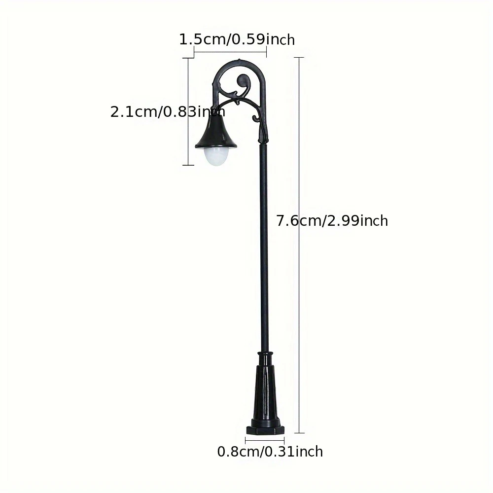 5 Stuks 8 Cm Modelspoor HO Schaal 1:87 Warm Wit Straat Licht Lampen Modelbouw Layout Landschap Led Lamp Yard decoratie Kit