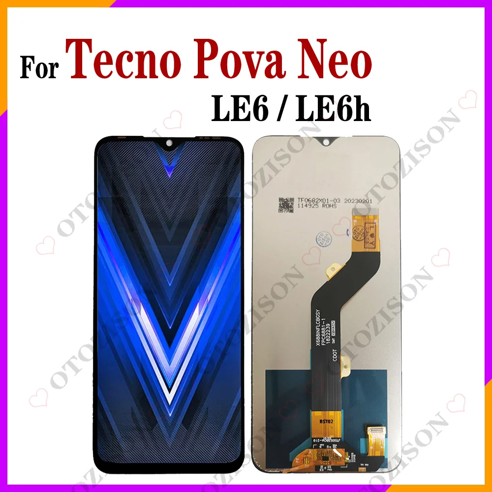 LCD Display Screen For Tecno Pova 2 3 4 Pro NEO 2 5G Pouvoir 3 Plus Touch Digitizer Sensor Assembly LB8 LC7 LE7 LG6n Replacement