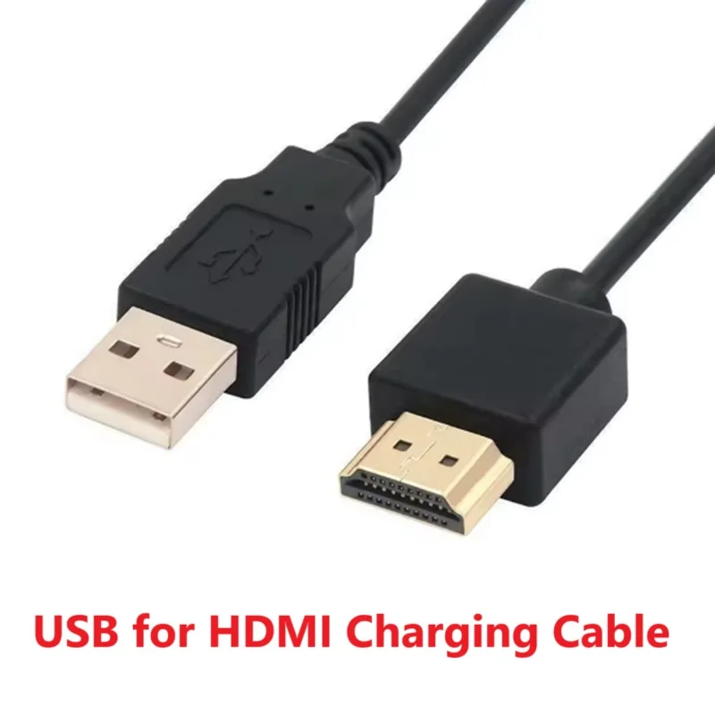 USB Power Cable To HDMI-Compatible Male to Male Charger Cords Splitter Adapter USB 2.0 To HDMI Charging Cable For Smart Device