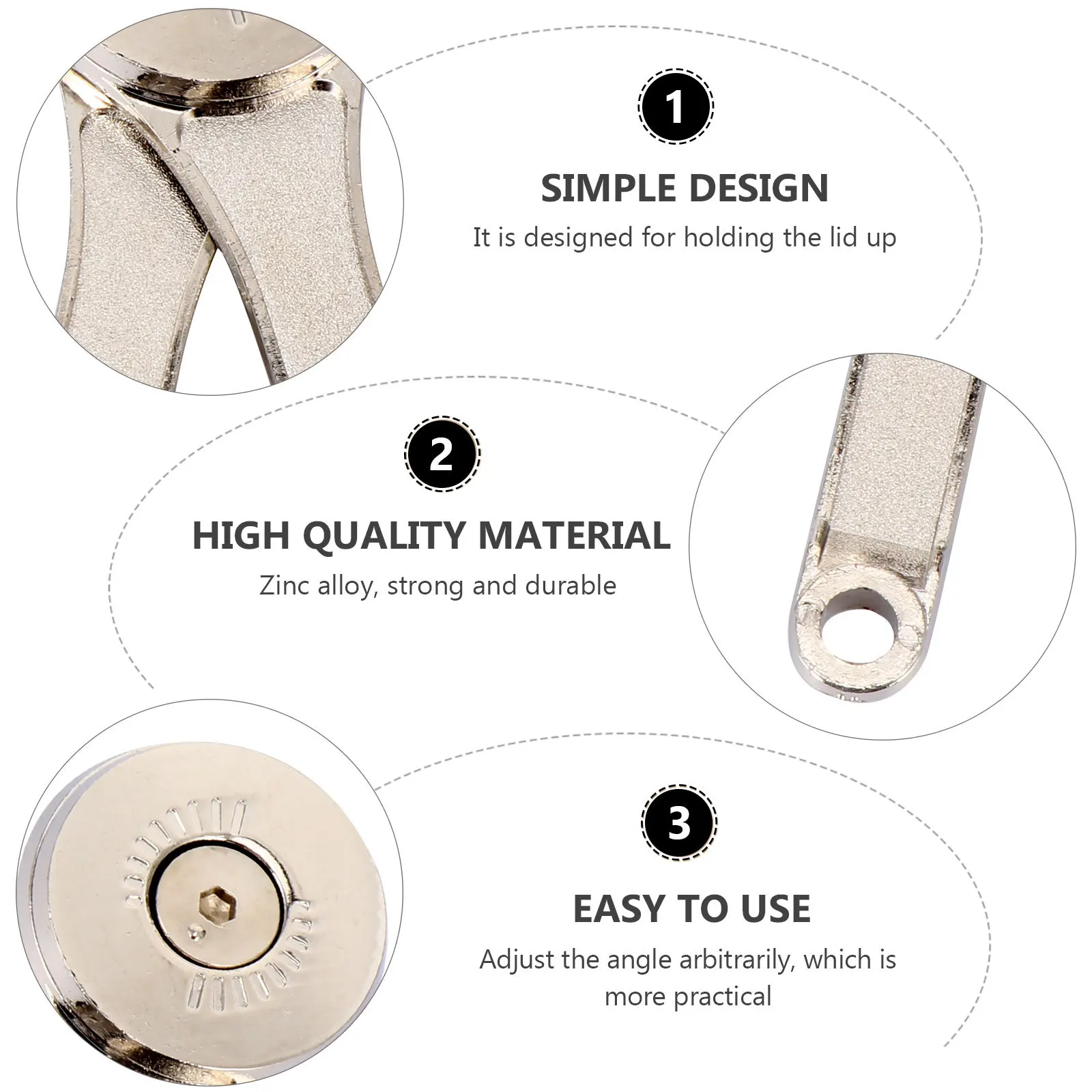 

Cabinet Gas Support Adjustable Stop Hinge Soft Closing Furniture Hardware Lid Stay Door Holder for Kitchen Cupboard Wardrobe