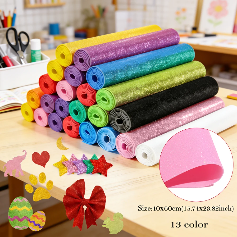 1pcs Golds Glitter EVA Foam Sheet 40X60cm, Self-Adhesive Sparkly Foam Paper for DIY Crafts, Cosplay & Decor 40 X 60cm