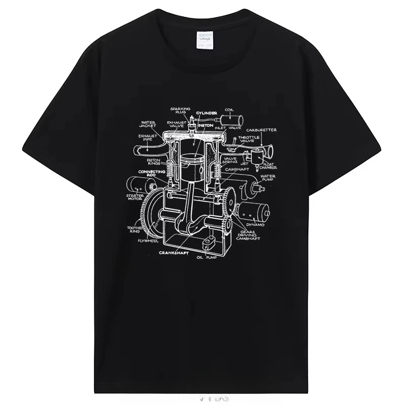 Muscle Car Mechanic T-Shirt Men Women Cotton Graphic Printed Short Sleeve Auto Garage Streetwear Loose Summer Casual Hot Sale
