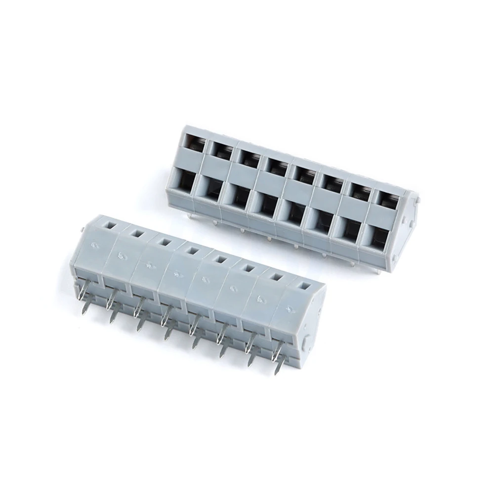 (5 pcs) KF243A 5.0MM 7.5MM PCB Grey Spring Type Terminal Block 243A-5.0/7.5mm Pitch Double Row Straight 2-12Pin