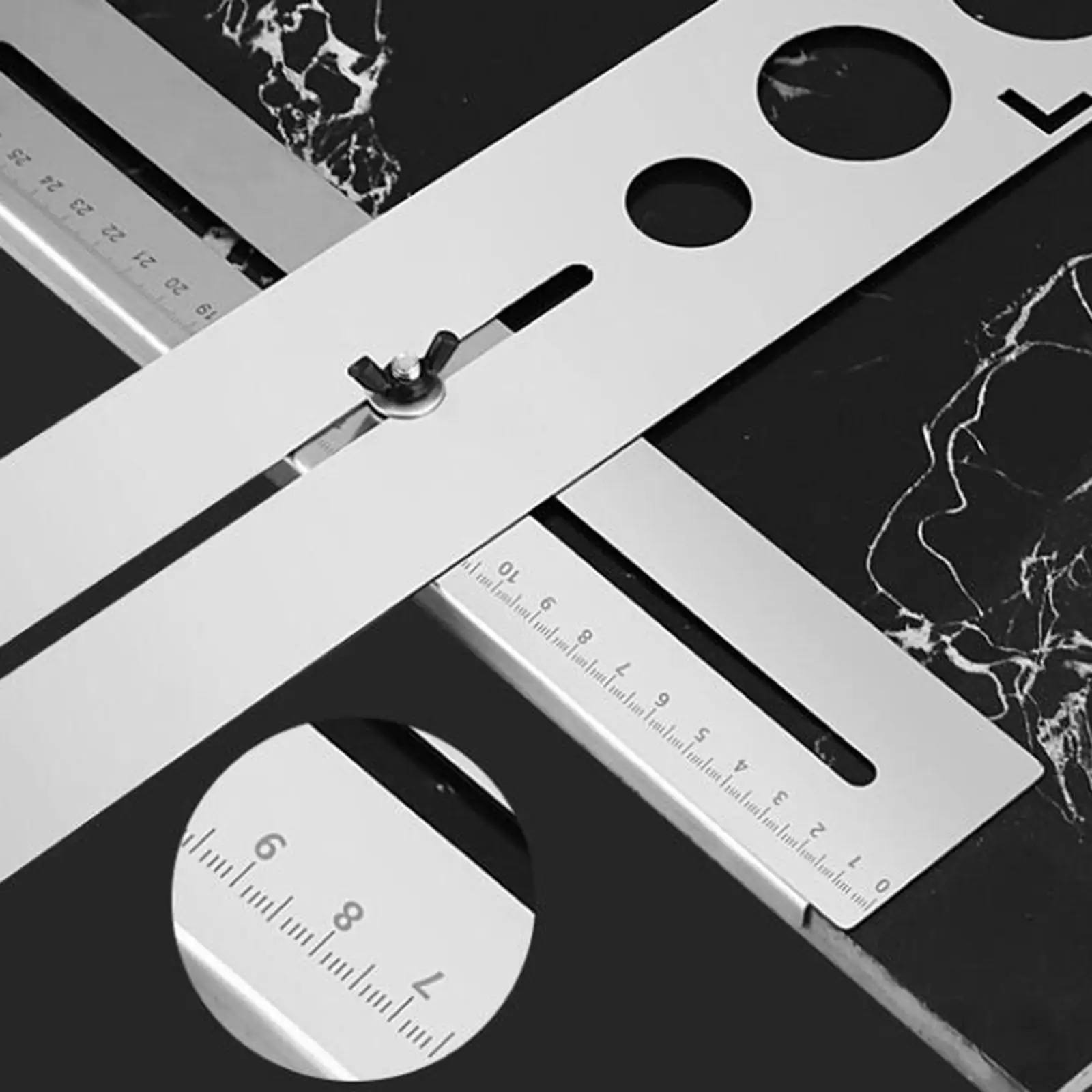 

Ceramic Tile Hole Locator Ruler Hole Punching Tool Accessories Multifunctional DIY Opening Locator for Glass Marbles Ceramics