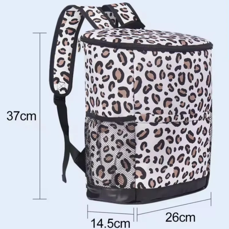 Outdoor Portable Backpack Single Shoulder Leopard Picnic Insulated Bag Unisex Cooler Bags Fashion Backpacks