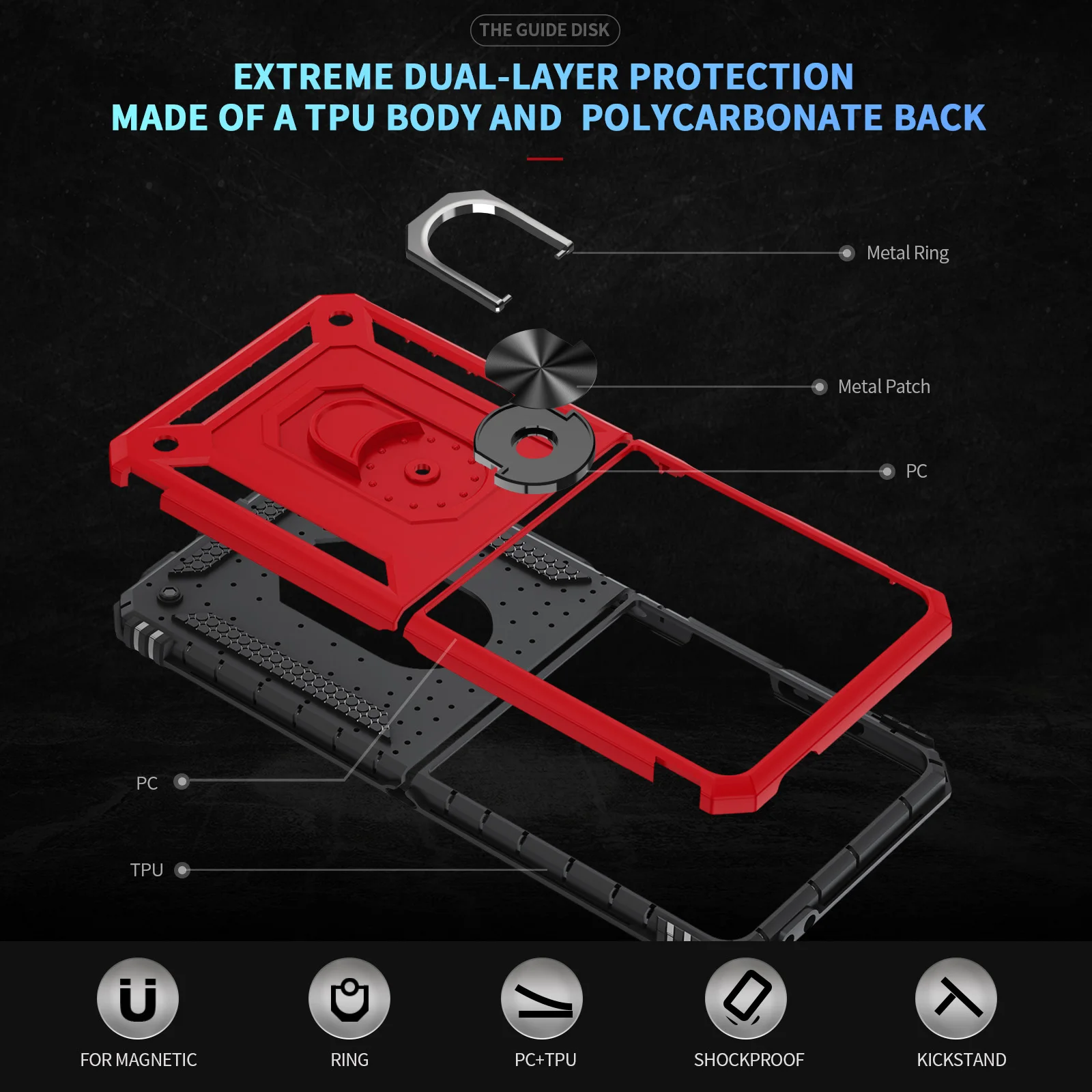 Military-grade Shockproof Phon - Phone Ring Holder ulasan dan harga