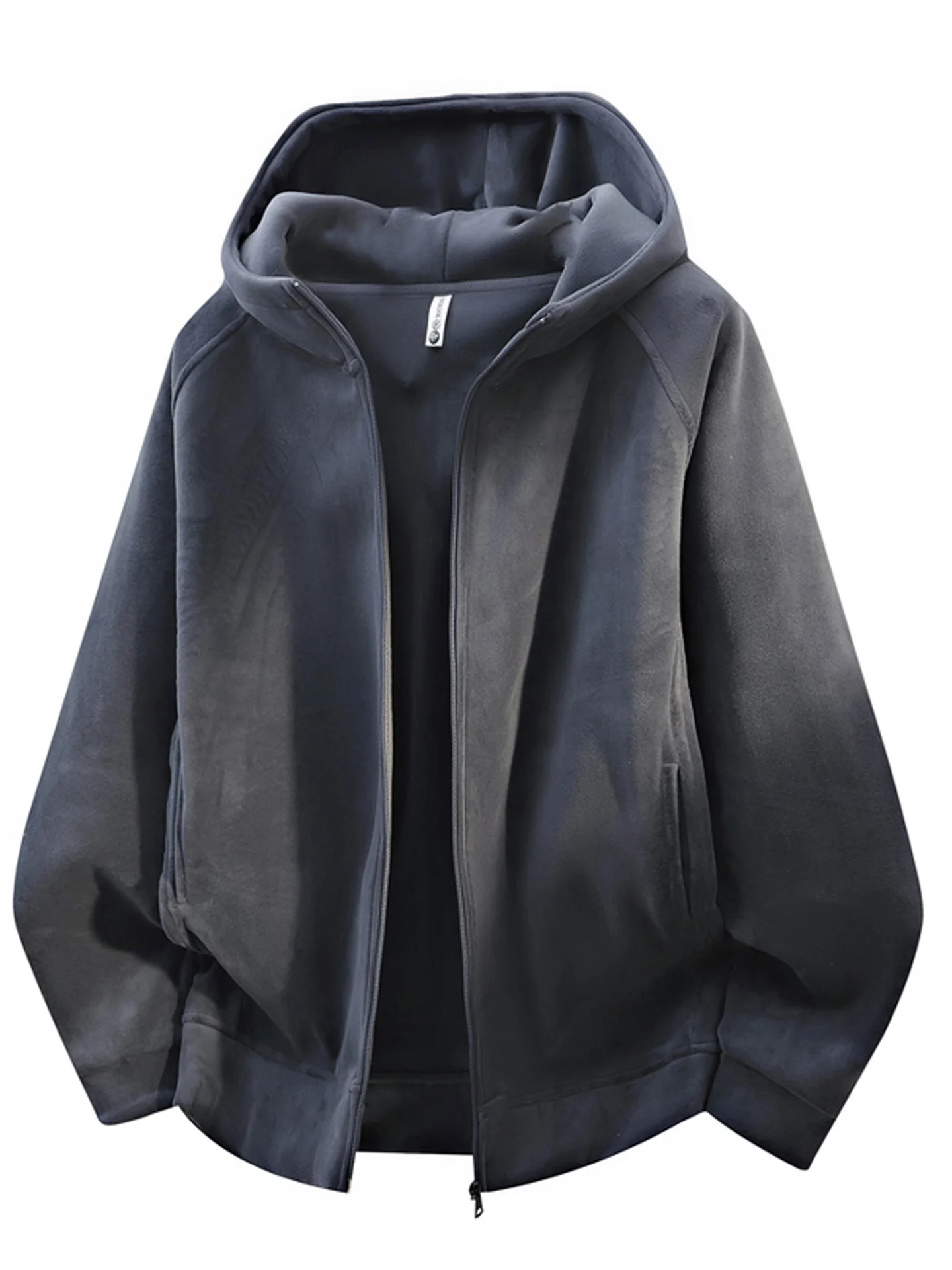 

Мужской кардиган Thiened Fce с двусторонним использованием, новинка 2025 года, на молнии, с капюшоном, из полиэфирного волокна, теплый