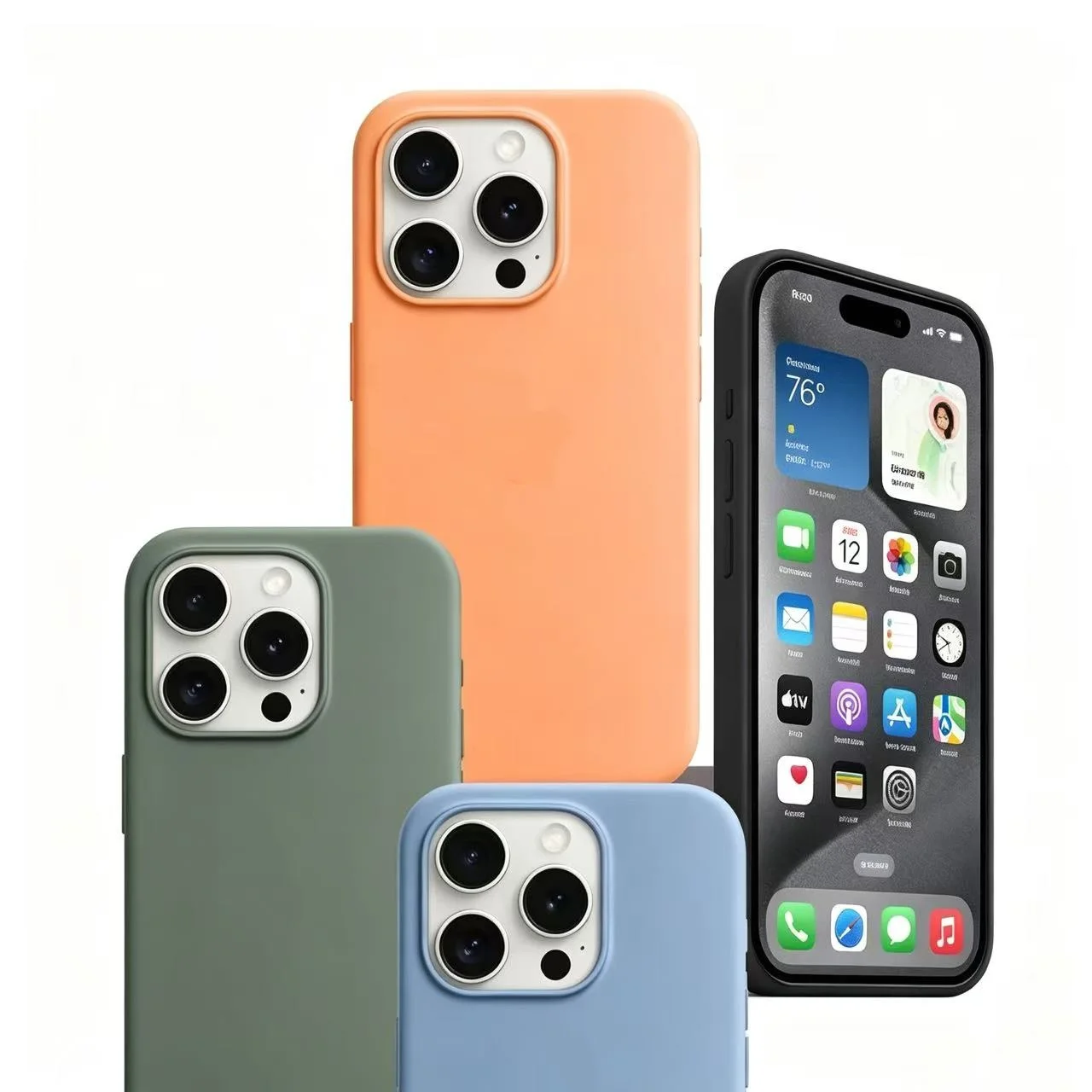 Oficjalne etui silikonowe 1:1 do iPhone 15 Pro Max 15Pro 15, kompatybilne z bezprzewodowym ładowaniem Magsafe, z przyciskiem do aparatu. — zdjęcie produktu 5