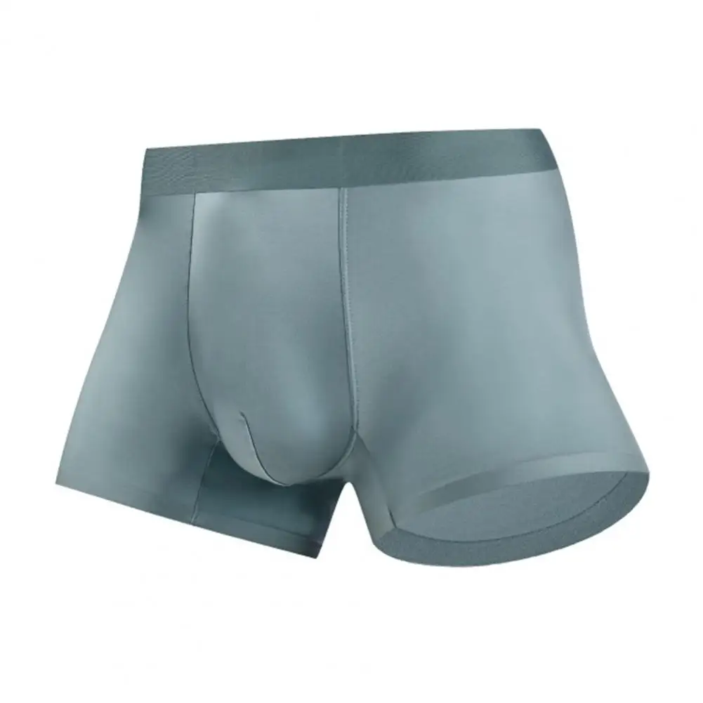 

Soft Fabric Boxer Briefs Mid-rise Moisture-wicking Slim Fit Boxer Briefs Soft Breathable Stretchable U-Convex Ice Silk Panties