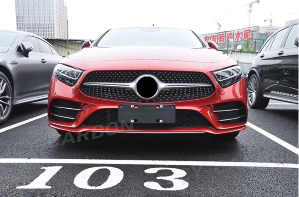 JCYECF For Mercedes Benz CLS Class C257 CLS260 300 350 450 CLS53 AMG 2019 UP Stainless Steel Front Fog Light Strip Car Trims view 5