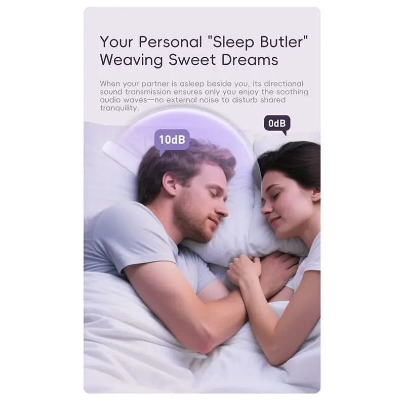 A68P-6Th Generation Bone Conduction Wireless Bluetooth Sleep Speaker 35 Songs White Noise Under Pillow Bluetooth Speaker