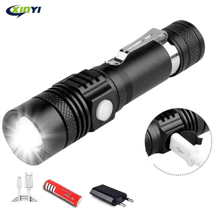 USB Rechargeable 2000LM Ultra Bright LED Flashlight led torch T6  lanterna Bicycle Light Use18650 Battery.For cycling outdoors